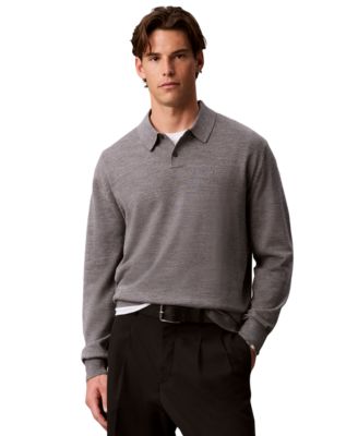 Men's Merino Wool Polo Classic-Fit Sweater