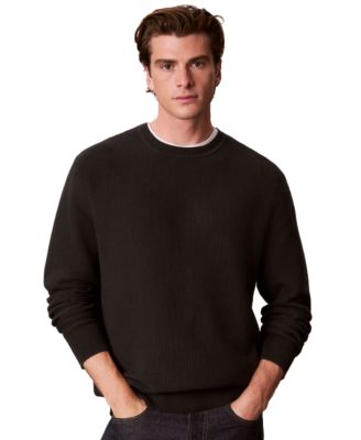 Men's Textured Cotton Crewneck Sweater