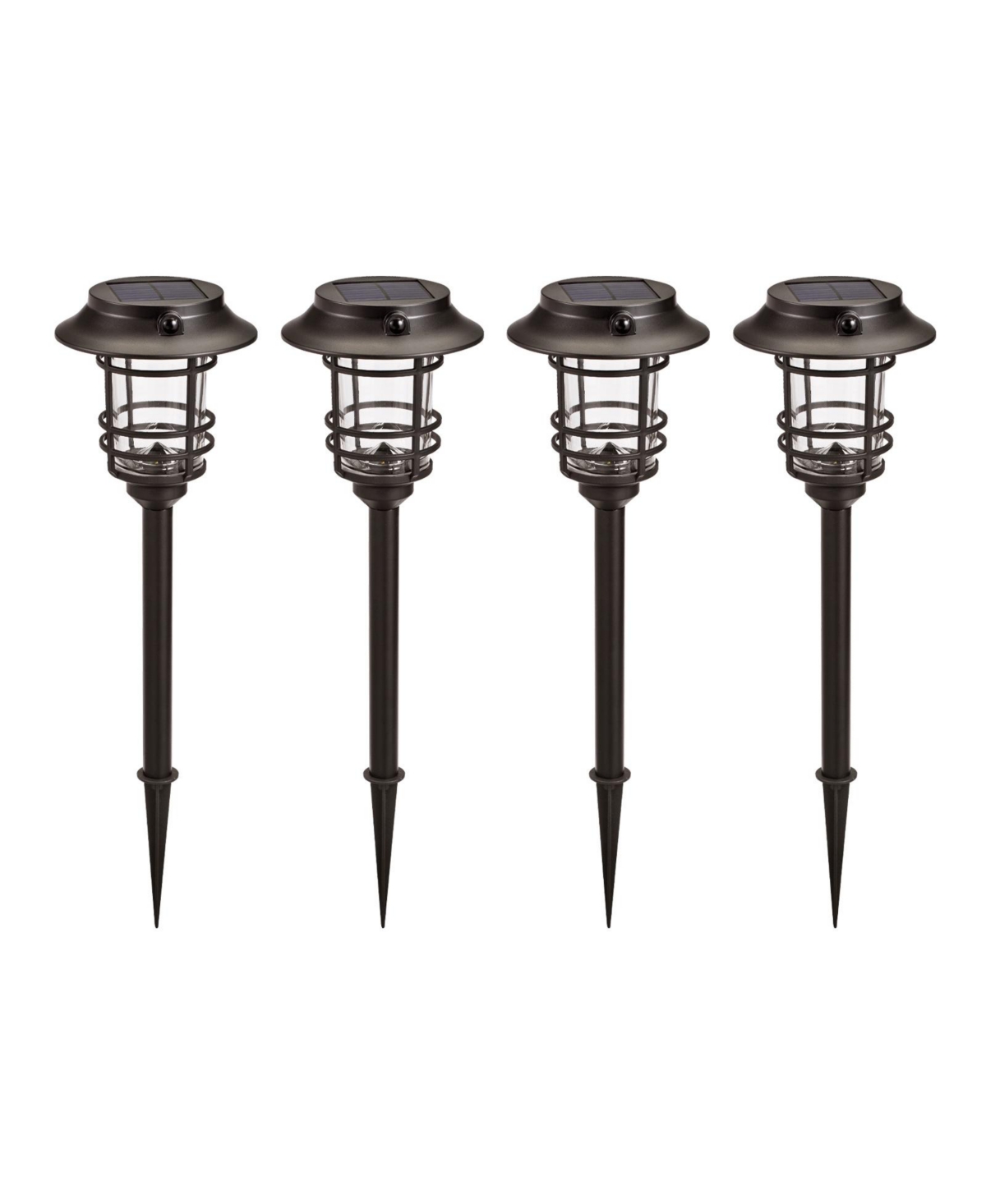 Home Zone Living Secure Mesh Linkable Solar Pathway Lights with Motion Sensor - Brown
