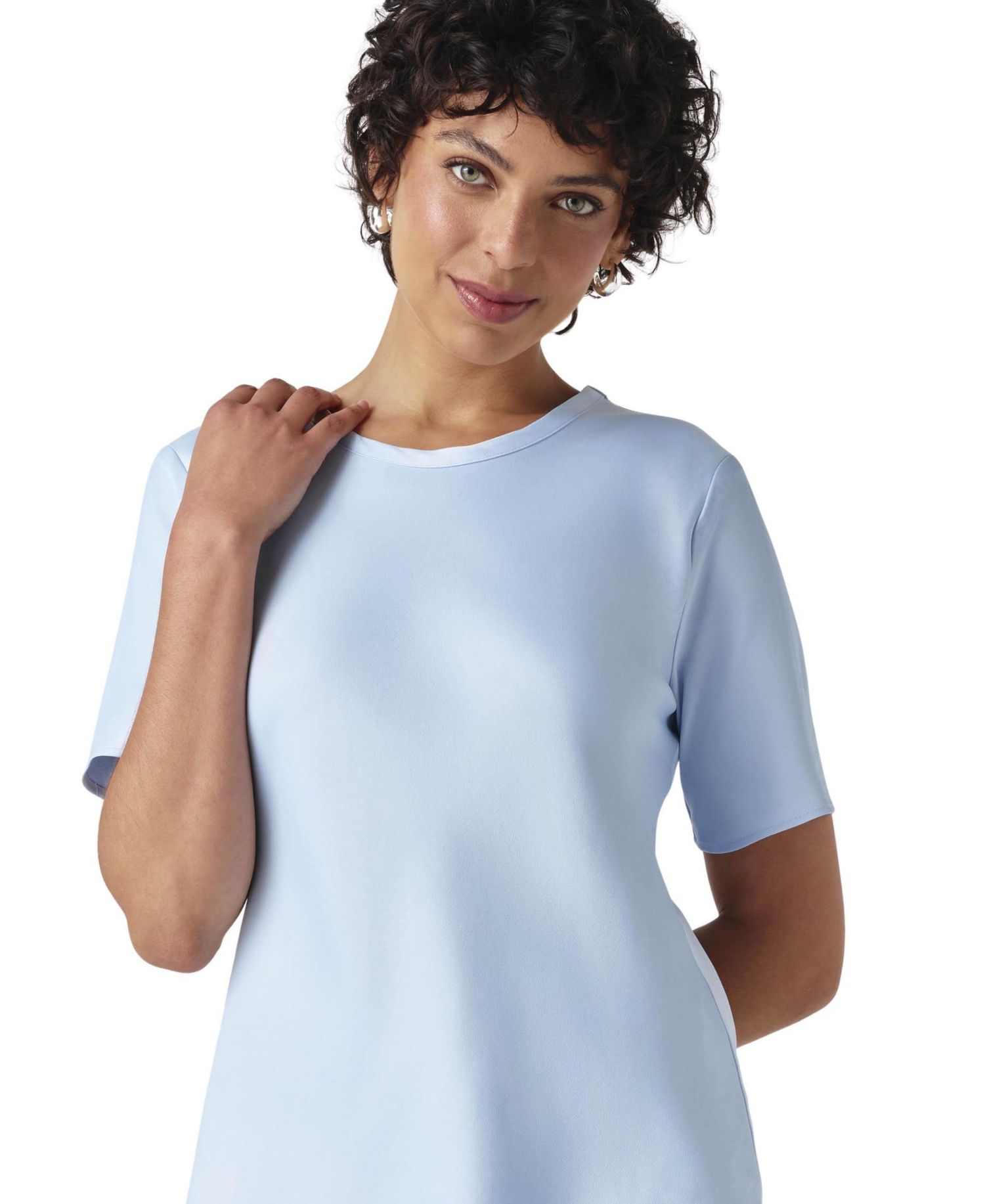 Women's Ria Short-Sleeve Satin Top