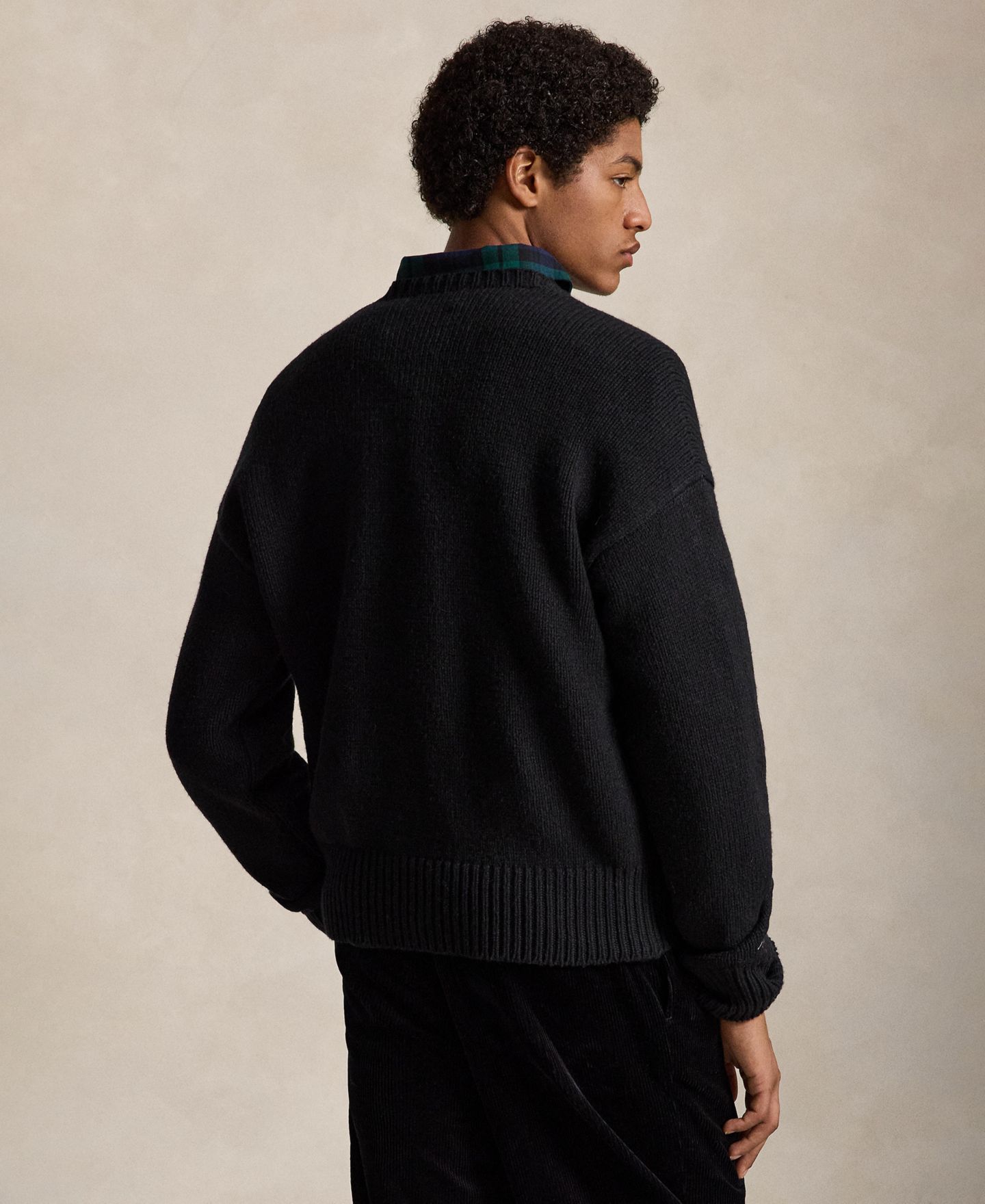 Мужской свитер Polo Ralph Lauren Yankees Wool-Alpaca Relaxed-Fit Crewneck, цвет: Чёрный разноцветный — фото 4