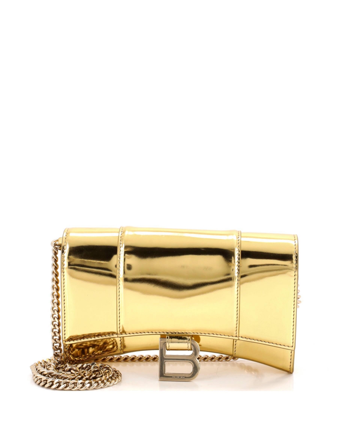 Pre-Owned Balenciaga Hourglass Chain Wallet Leather - Gold