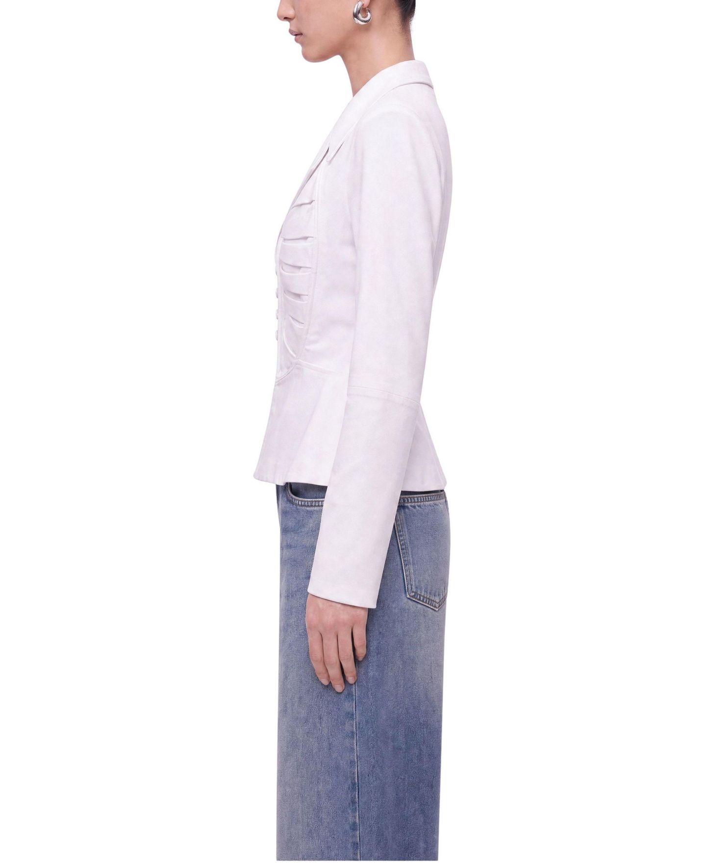 Женская рубашка NOCTURNE Long-Sleeve Slim-Fit Pleat-Detail, цвет: Белый — фото 2