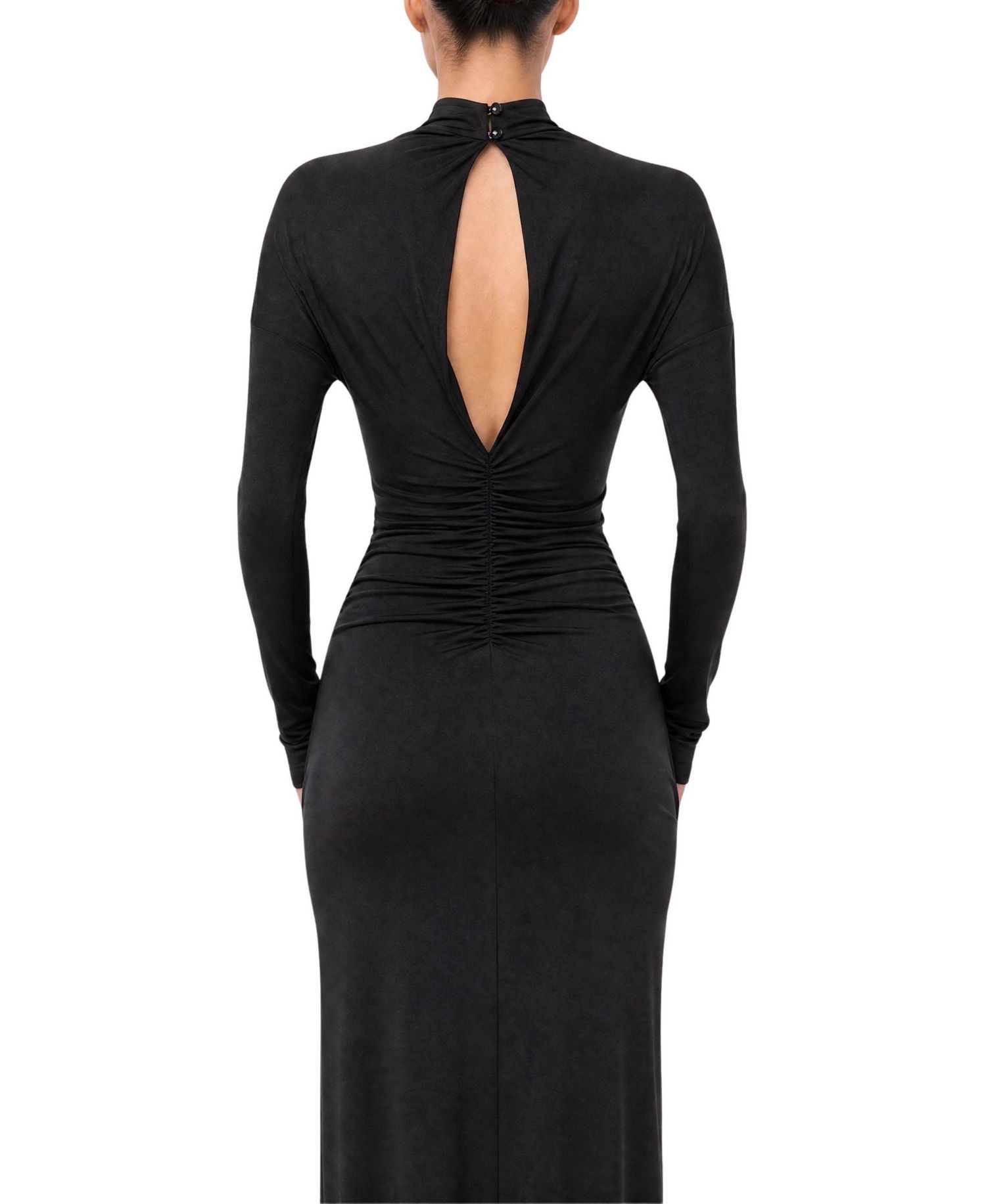 Women's Stone Drape Detailed Wedding Guest Open-Back Maxi Dress