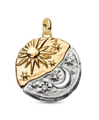 Cubic Zirconia Sun and Moon Oversized Charm