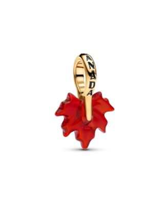 Lab-created Opal Maple Leaf Dangle Charm