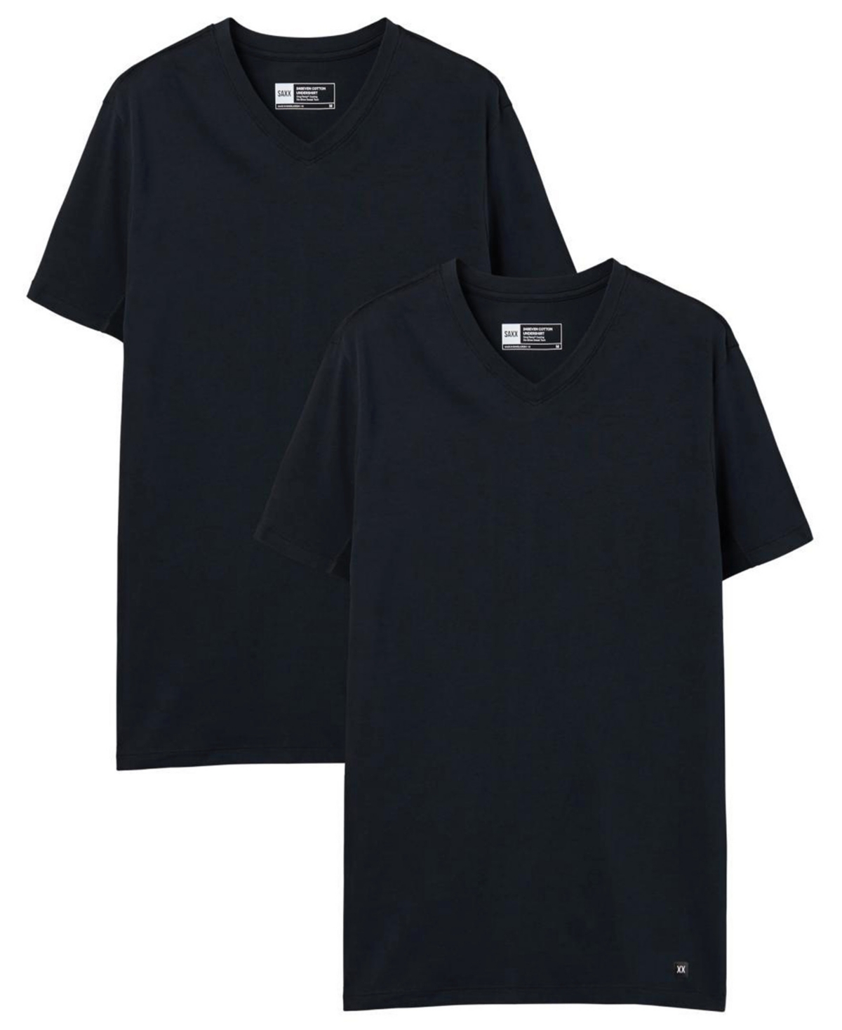 Saxx Men's DropTemp Dry Cotton-Blend V-Neck Undershirts, 2-Pack