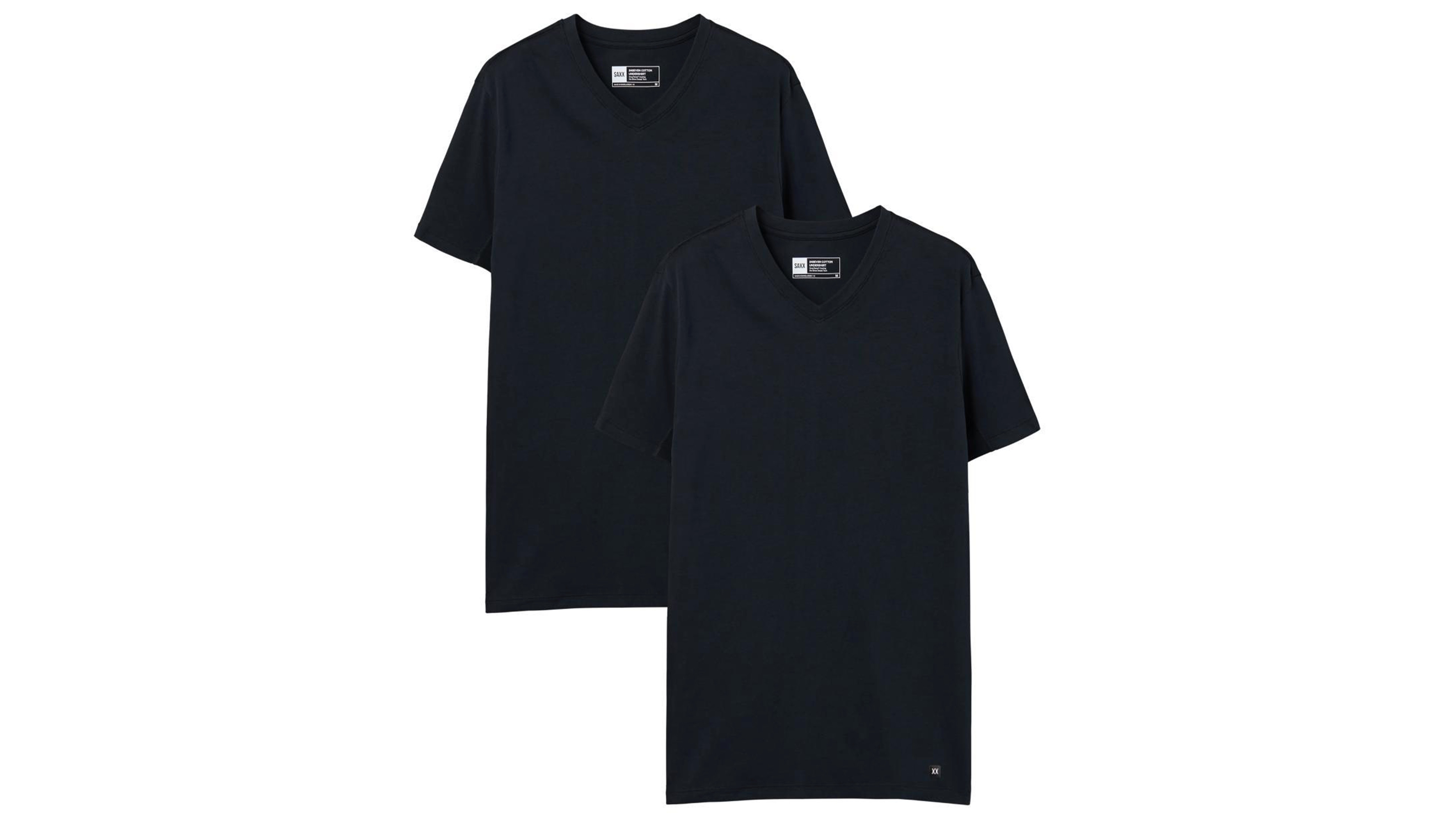 Saxx Men's DropTemp Dry Cotton-Blend V-Neck Undershirts, 2-Pack
