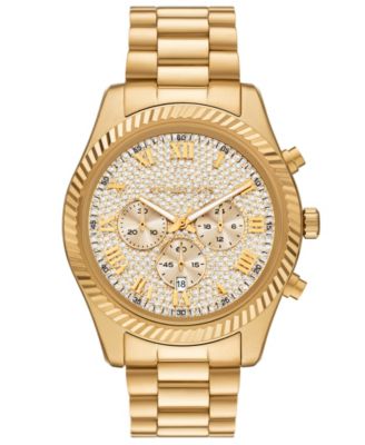 Men's Lexington Quartz Chronograph Gold-Tone Stainless Steel Watch 45mm