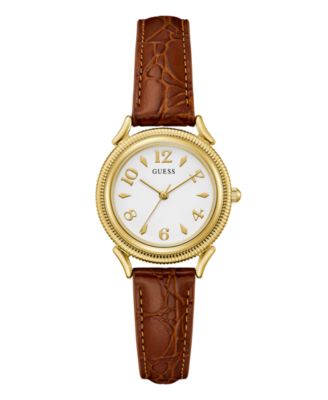 Unisex Analog Quartz Brown Leather Watch 31mm