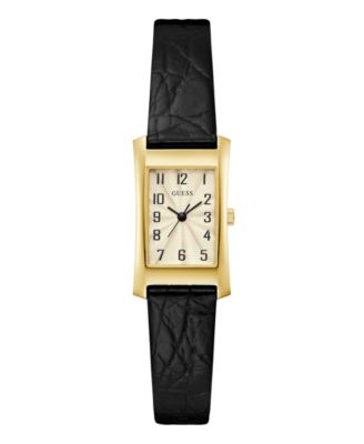 Women's Quartz Analog Black Leather Watch 18mm