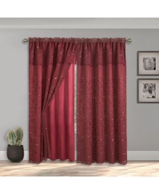 Set of 2 Lucia Curtain Panels Attached Valance