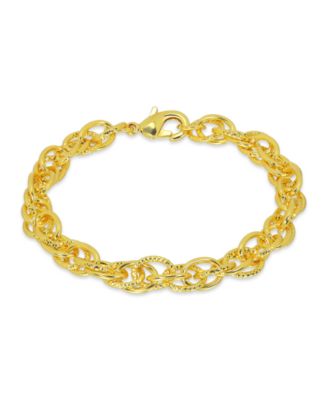 18K Gold Plated Double Chain Interlocking (10mm x 7mm) Bracelet