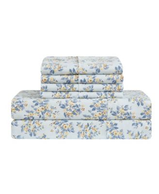 Printed Microfiber 6-Piece Sheet Set, Full