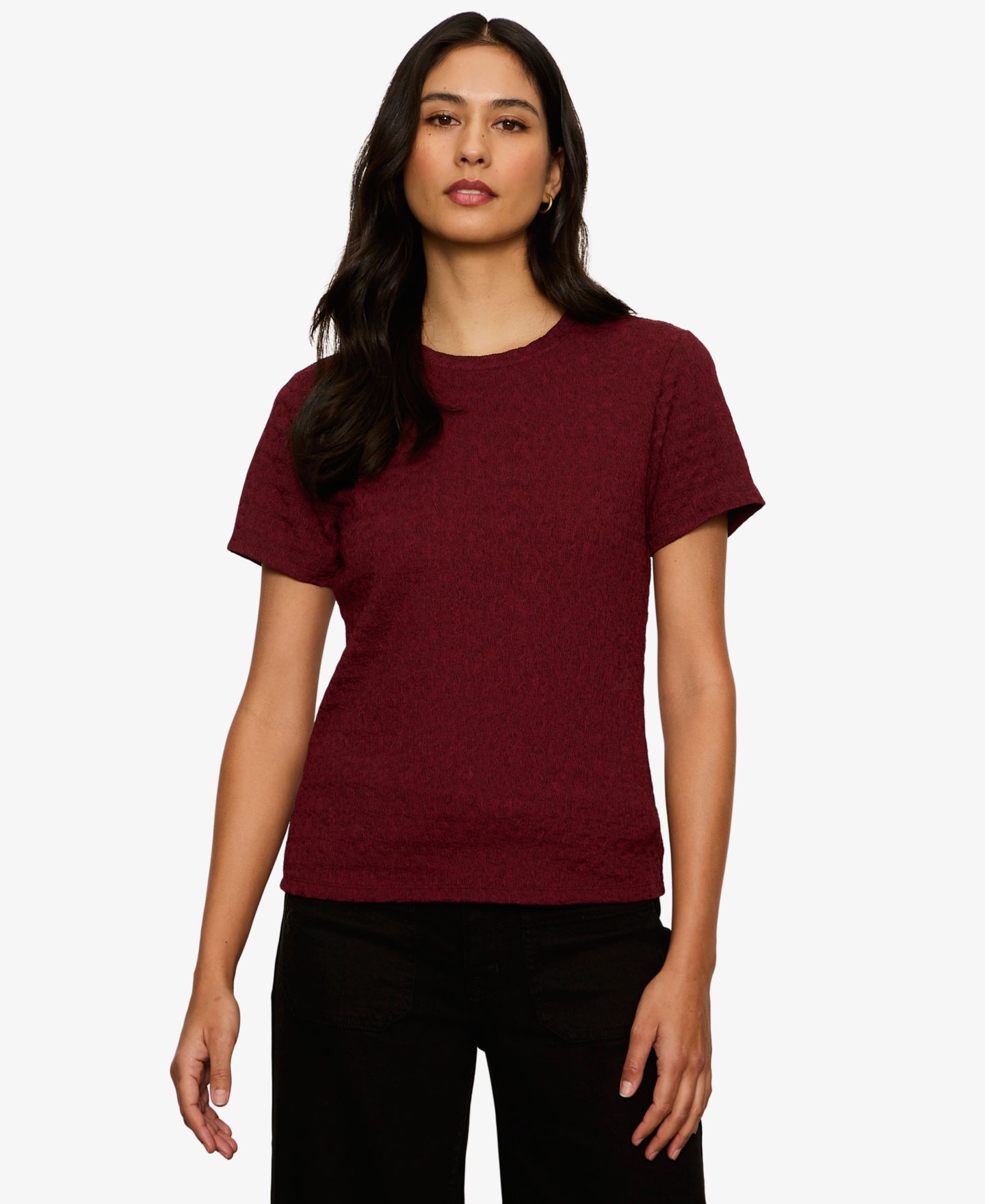 Женская футболка Sanctuary Petite Icon Crewneck Short-Sleeve, цвет: Бордо — фото 3