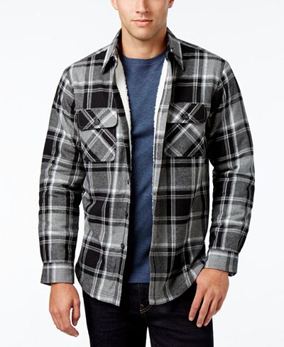 Club Room Men's Lined Plaid Shirt-Jacket, Only at Macy's