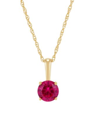 Birthstone Pendant 18" Necklace in 10k Yellow or White Gold (Available in Cultured Freshwater Pearl, Peridot, Amethyst, Garnet, Citrine, Aquamarine, Blue Topaz, and Lab-Grown Opal, White Sapphire, Sapphire, Ruby, Emerald)