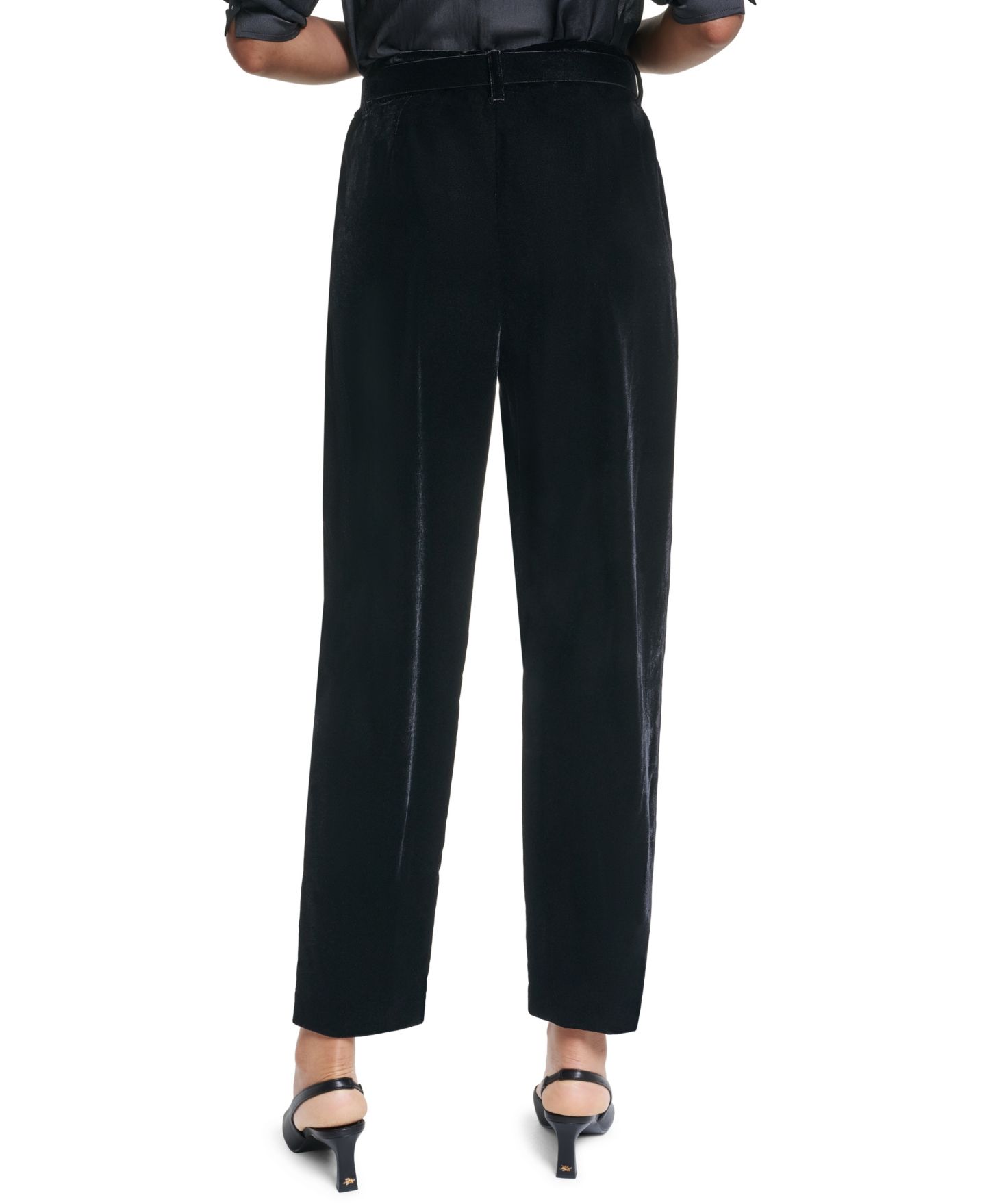 Женские брюки KARL LAGERFELD PARIS Velvet Skinny Ankle, цвет: Чёрный — фото 2