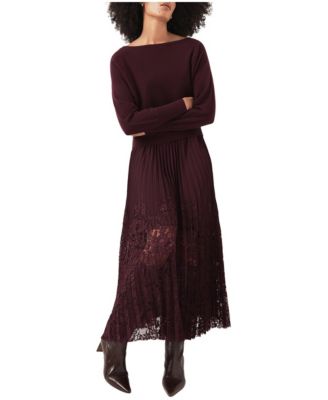 Women's Layered Lace Midi Dress