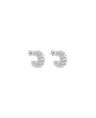 Josh and Chloe Prato Classic Ripple Huggies Earrings 14k Gold Plated Aesthetic