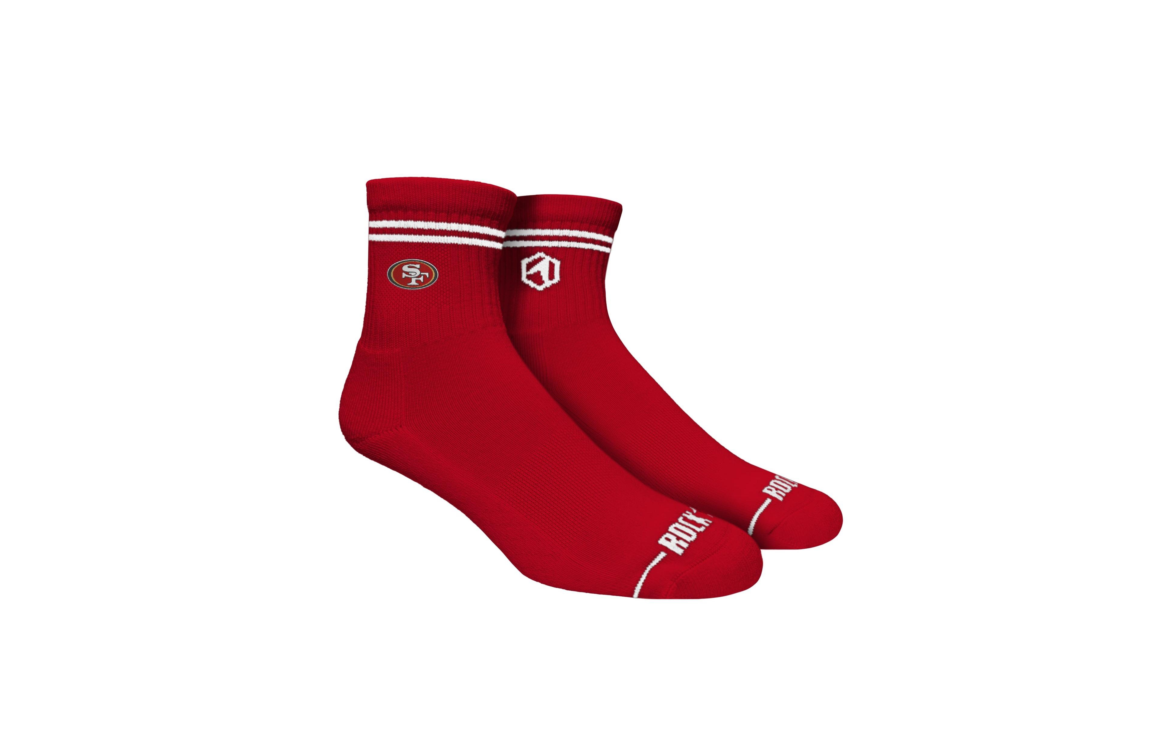 Rock Em Socks Men's and Women's San Francisco 49ers Quarter-Length Stripe