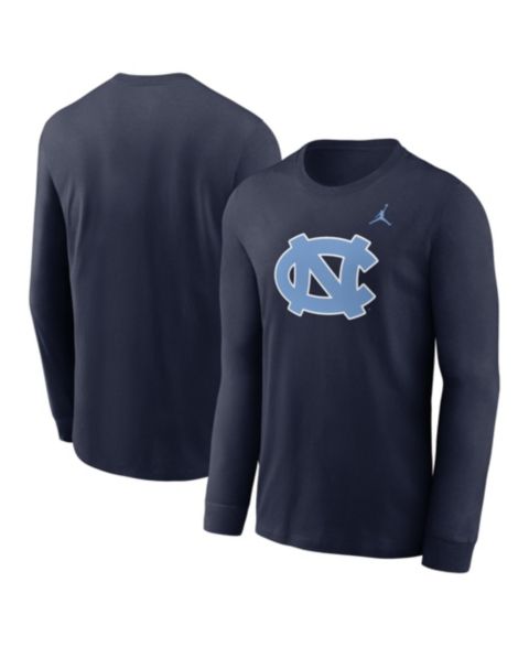 Мужские футболки Jordan Navy North Carolina Tar Heels Primary Logo Long Sleeve