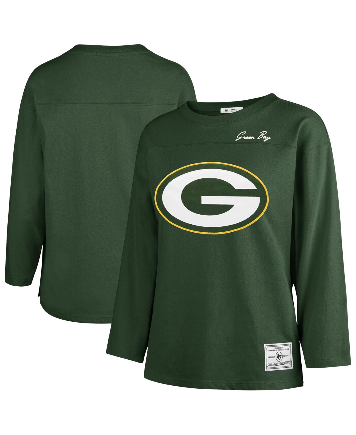 '47 Brand Women's Green Bay Packers Long-Sleeve Heavyweight Cotton Game-Day T-Shirt - Green