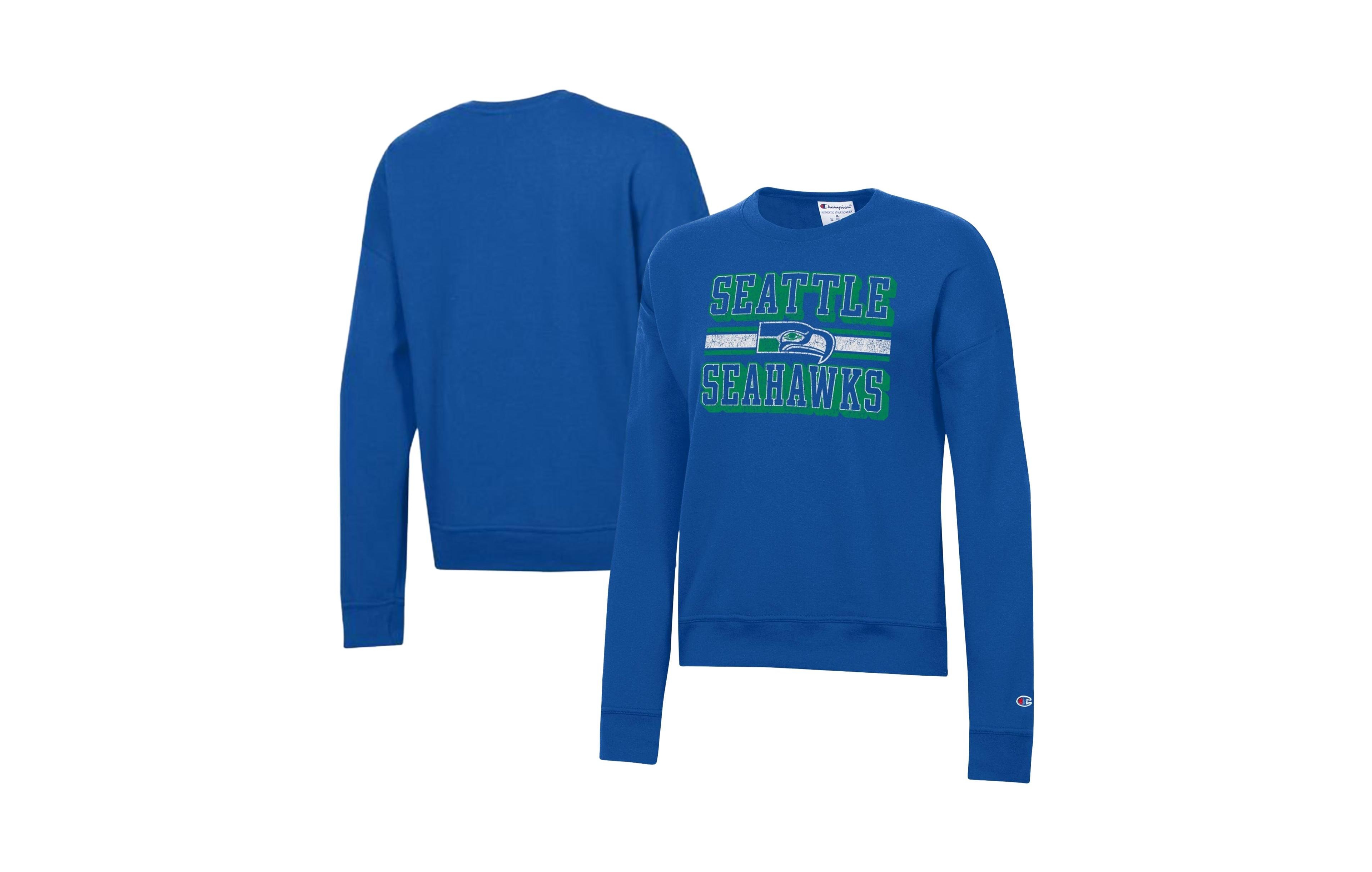 Champion Women's Seattle Seahawks Powerblend Crewneck Fleece Sweatshirt
