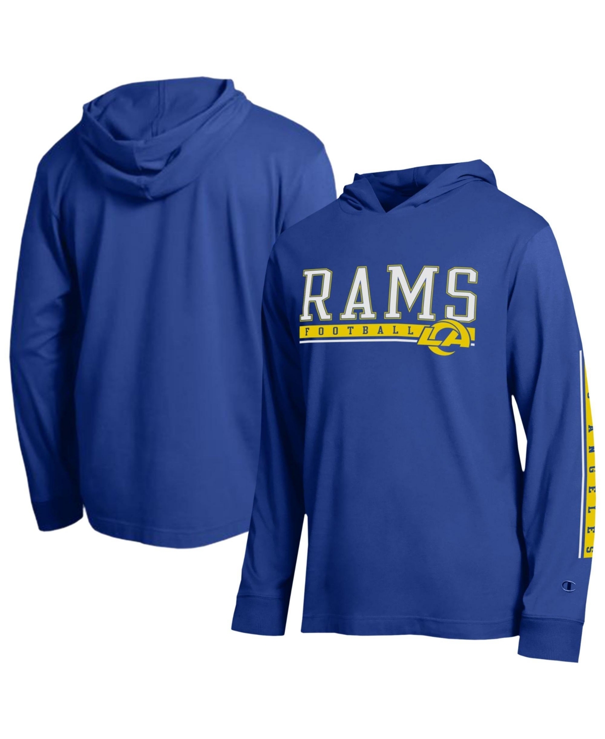 Champion Men's Los Angeles Rams All Star Hooded Long-Sleeve Screen-Print T-Shirt