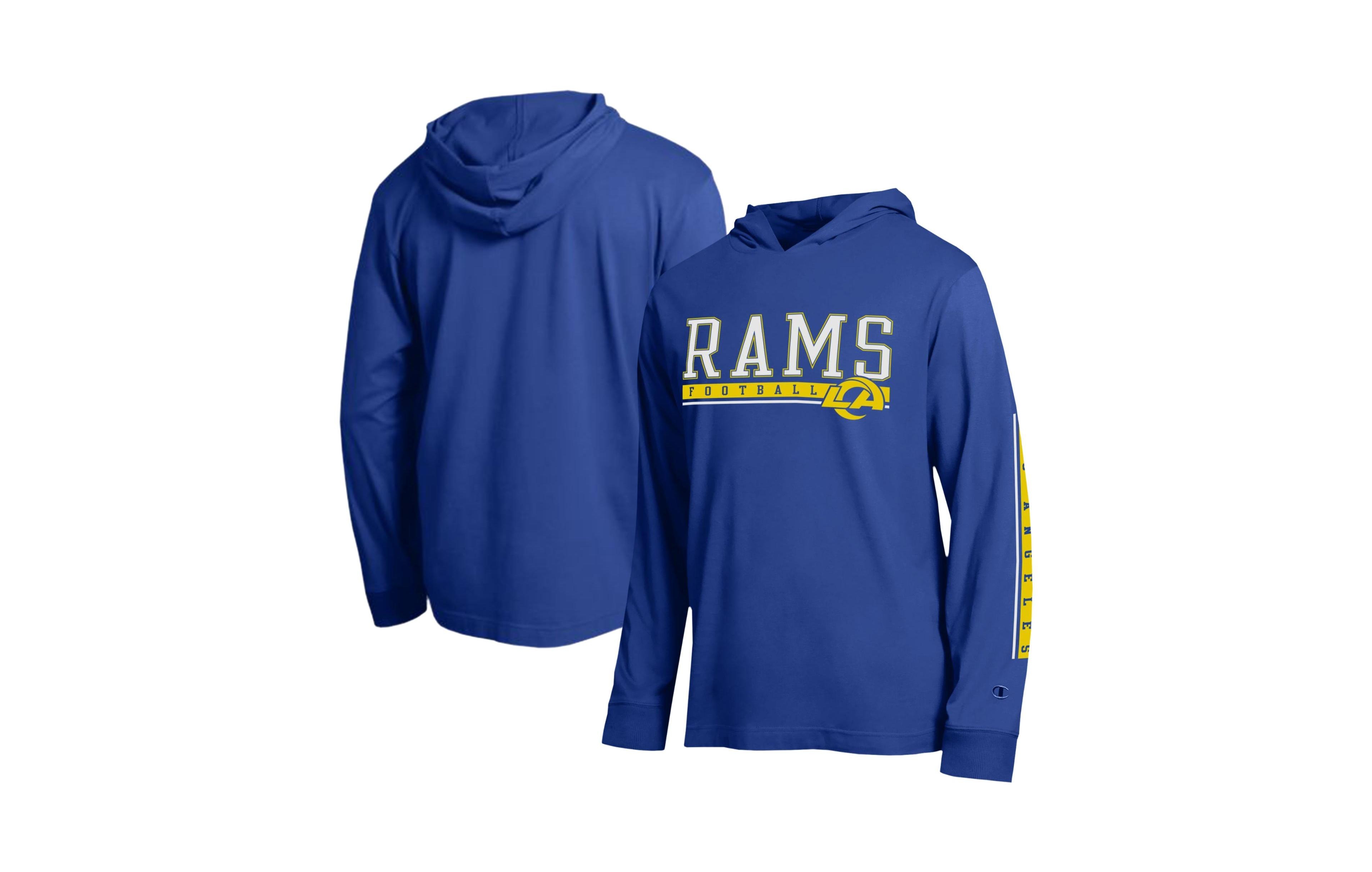 Champion Men's Los Angeles Rams All Star Hooded Long-Sleeve Screen-Print T-Shirt