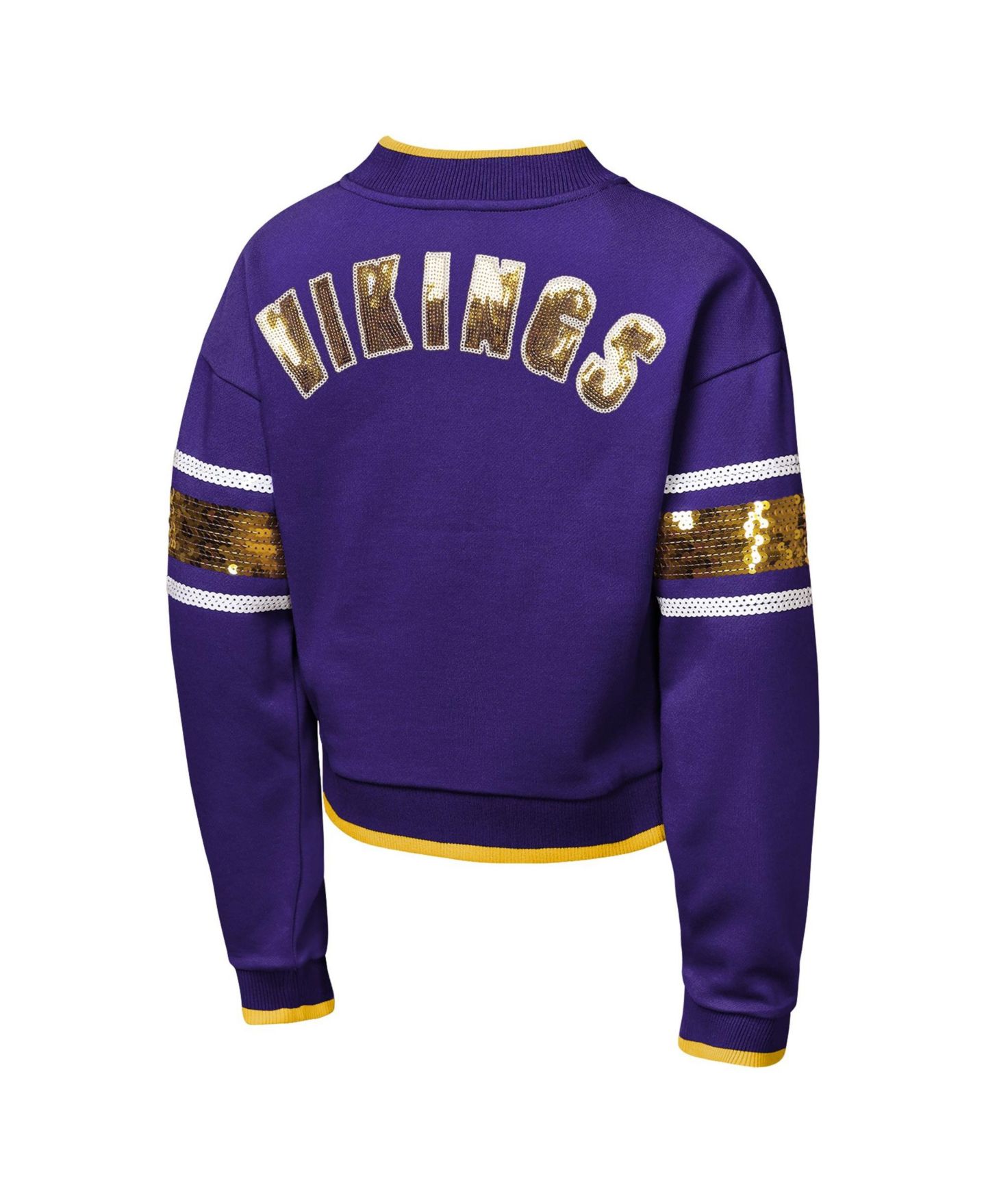 Куртка Outerstuff Purple Minnesota Vikings MVP Full-Zip Sequin Bomber для девочек — фото 3