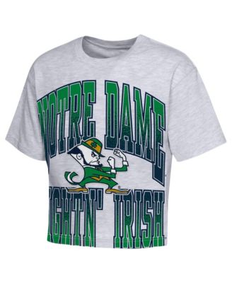 Big Girls Heather Gray Notre Dame Fighting Irish Big Team Energy Cropped Boxy T-Shirt
