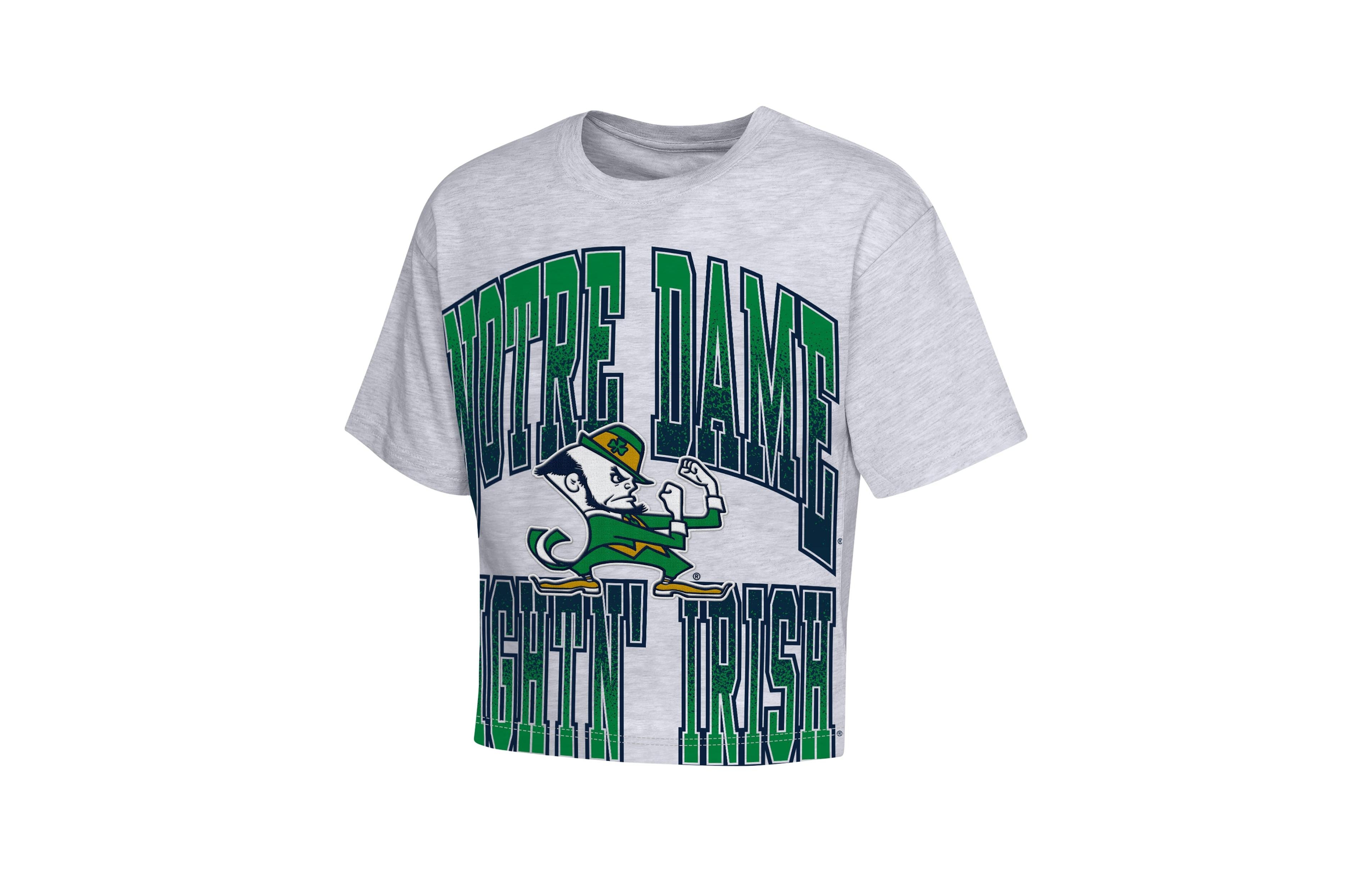 Outerstuff Girls' 4-16 Notre Dame Fighting Irish Big Team Energy Cropped Boxy Graphic T-Shirt