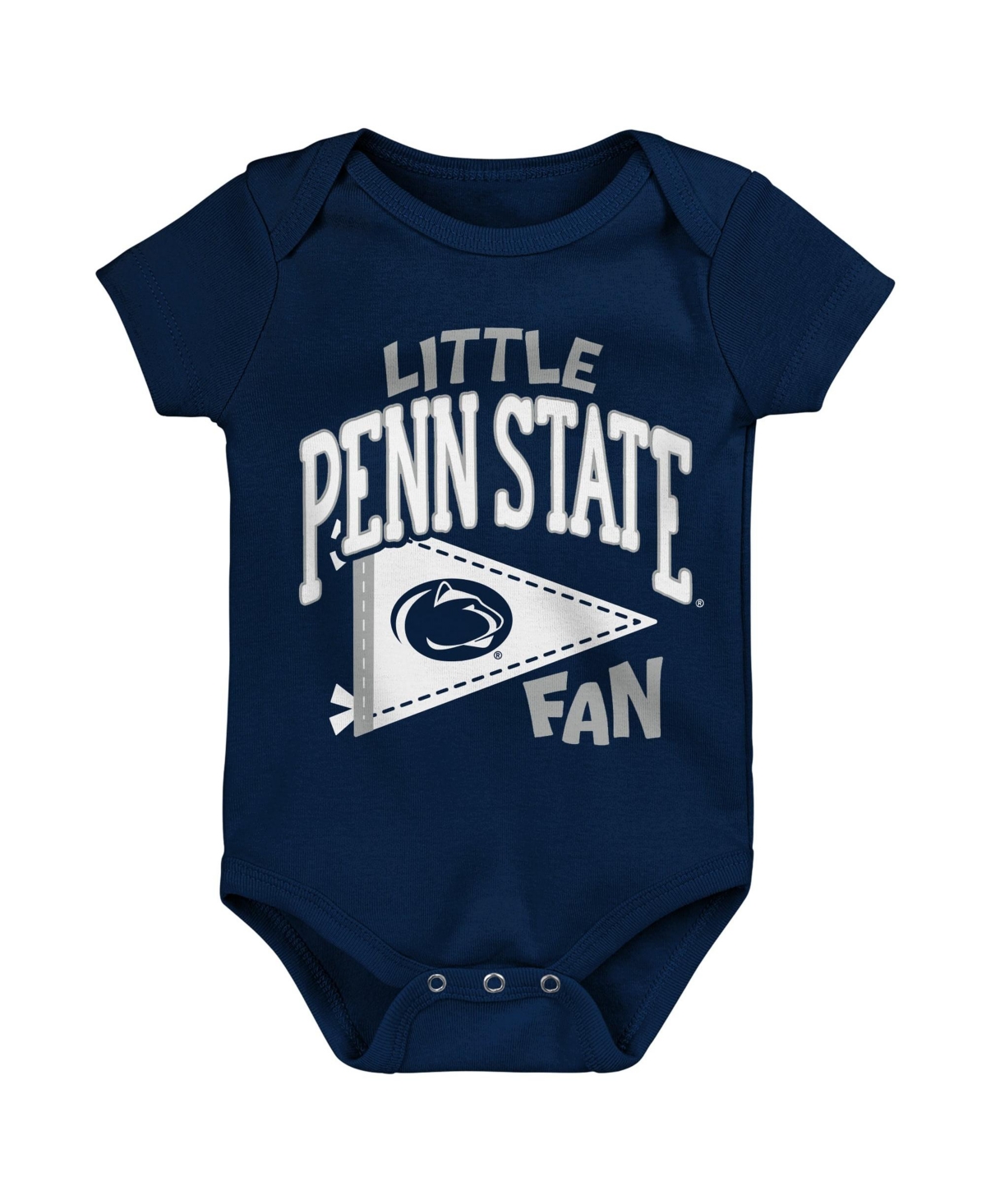 Outerstuff Baby Boys' and Girls' Penn State Nittany Lions Little Banner Short-Sleeve Snap-Bottom Bodysuit - Navy