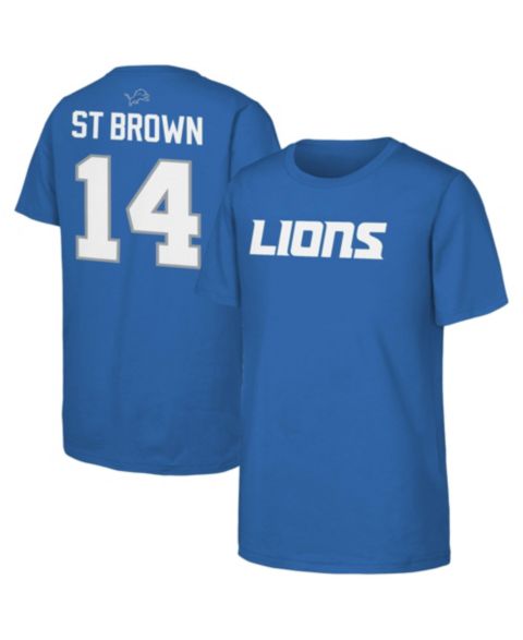 Детская футболка Outerstuff Amon-Ra St. Brown Blue Detroit Lions Name & Number