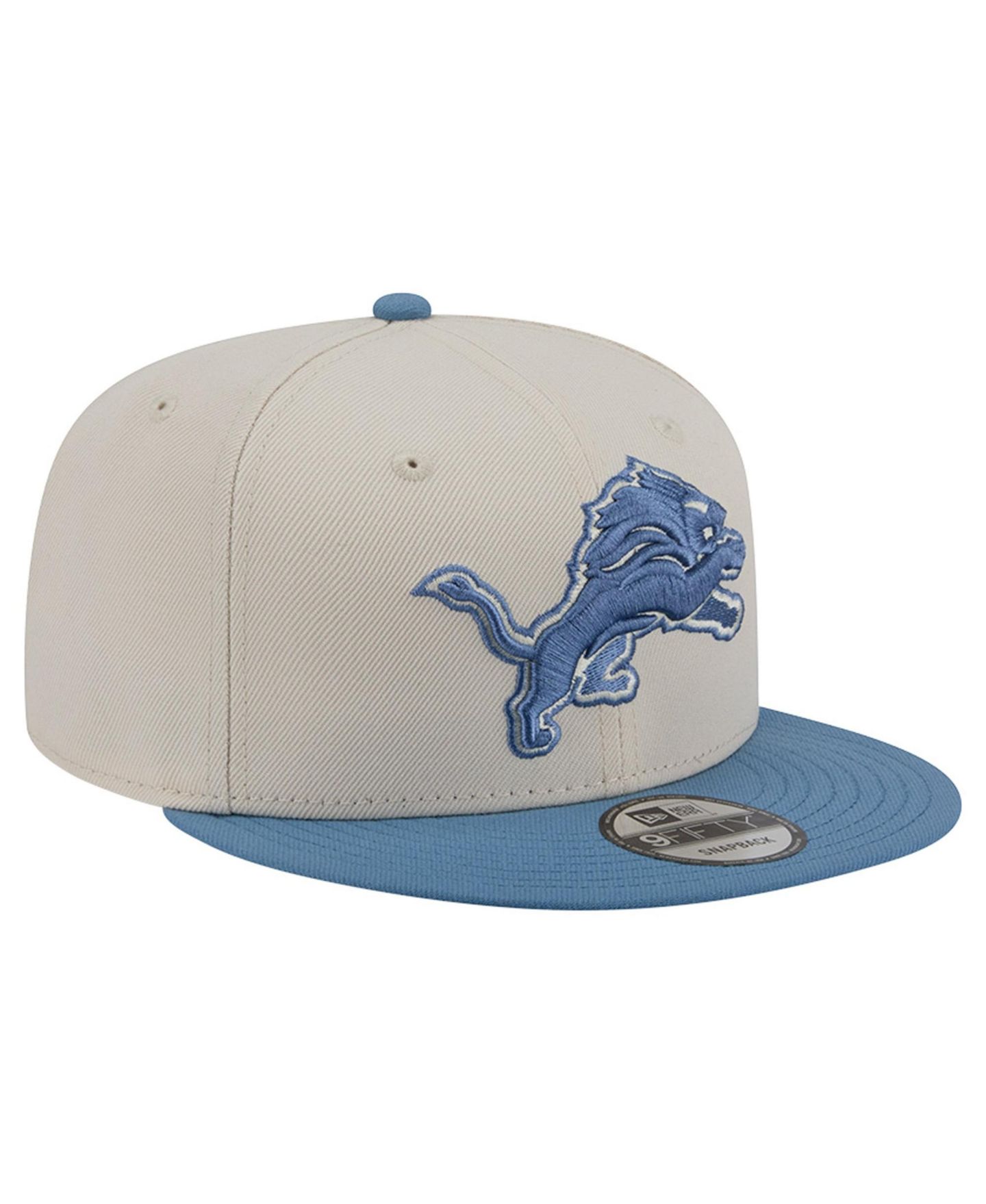 Мужские головные уборы New Era Cream/Blue Detroit Lions Color Pack Two-Tone 9FIFTY Snapback Hat — фото 3