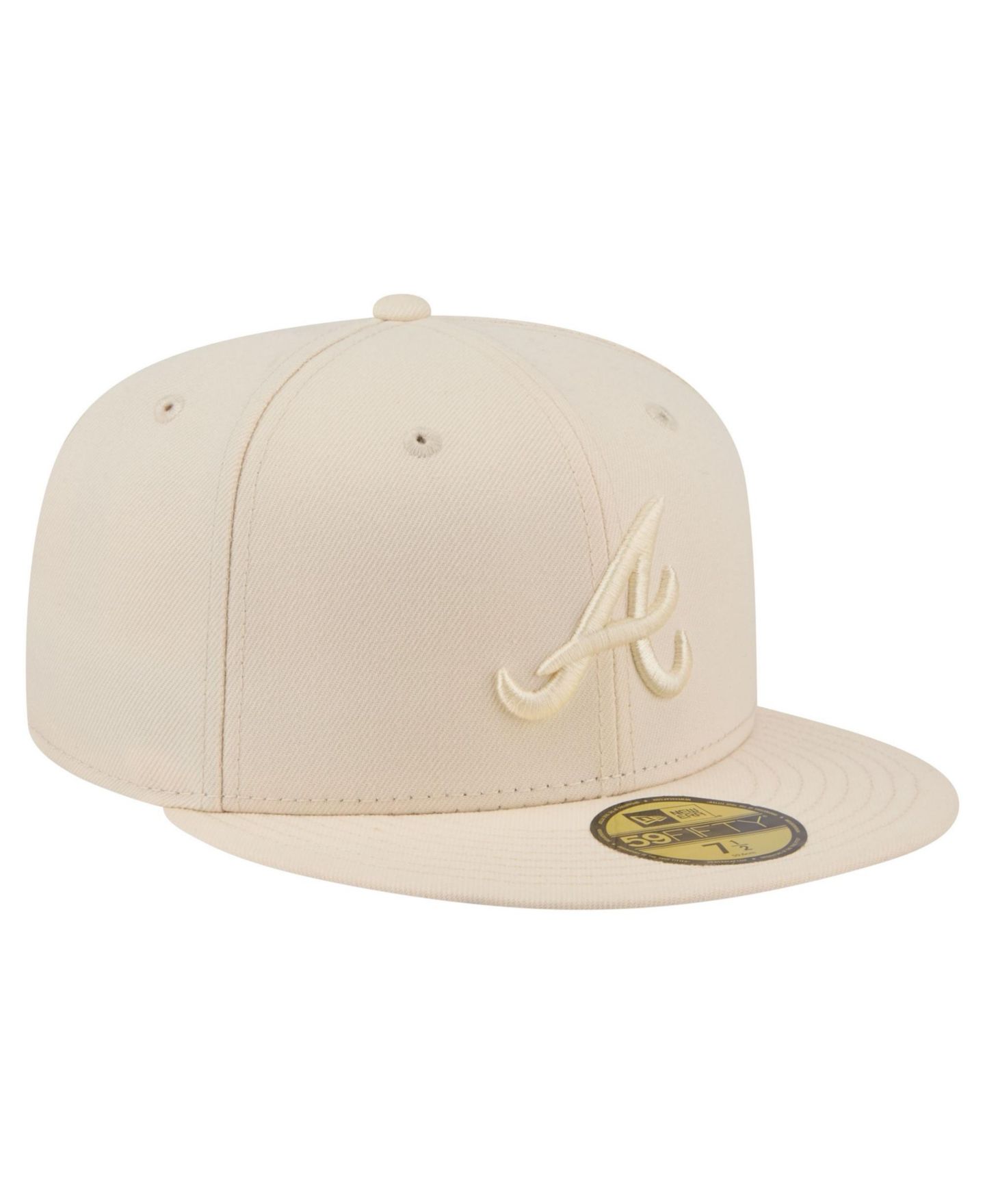 Мужские головные уборы New Era Cream Atlanta Braves Color Pack 59FIFTY Fitted Hat — фото 3