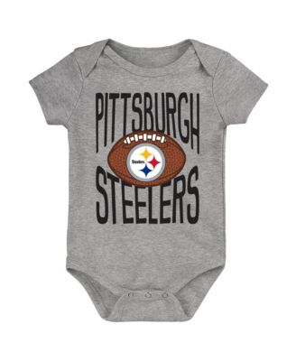Baby Boys and Girls  Gray Pittsburgh Steelers For the Ball Bodysuit