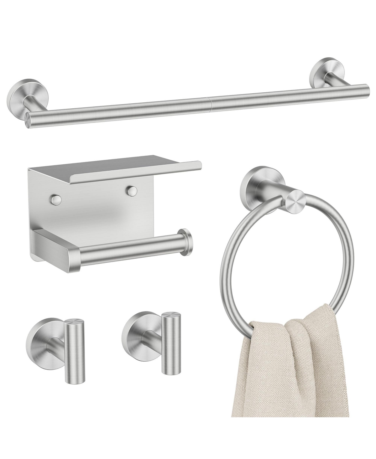 Cyqbd 5 Piece 24" Bathroom Hardware Set Towel Bar - Stainless steel