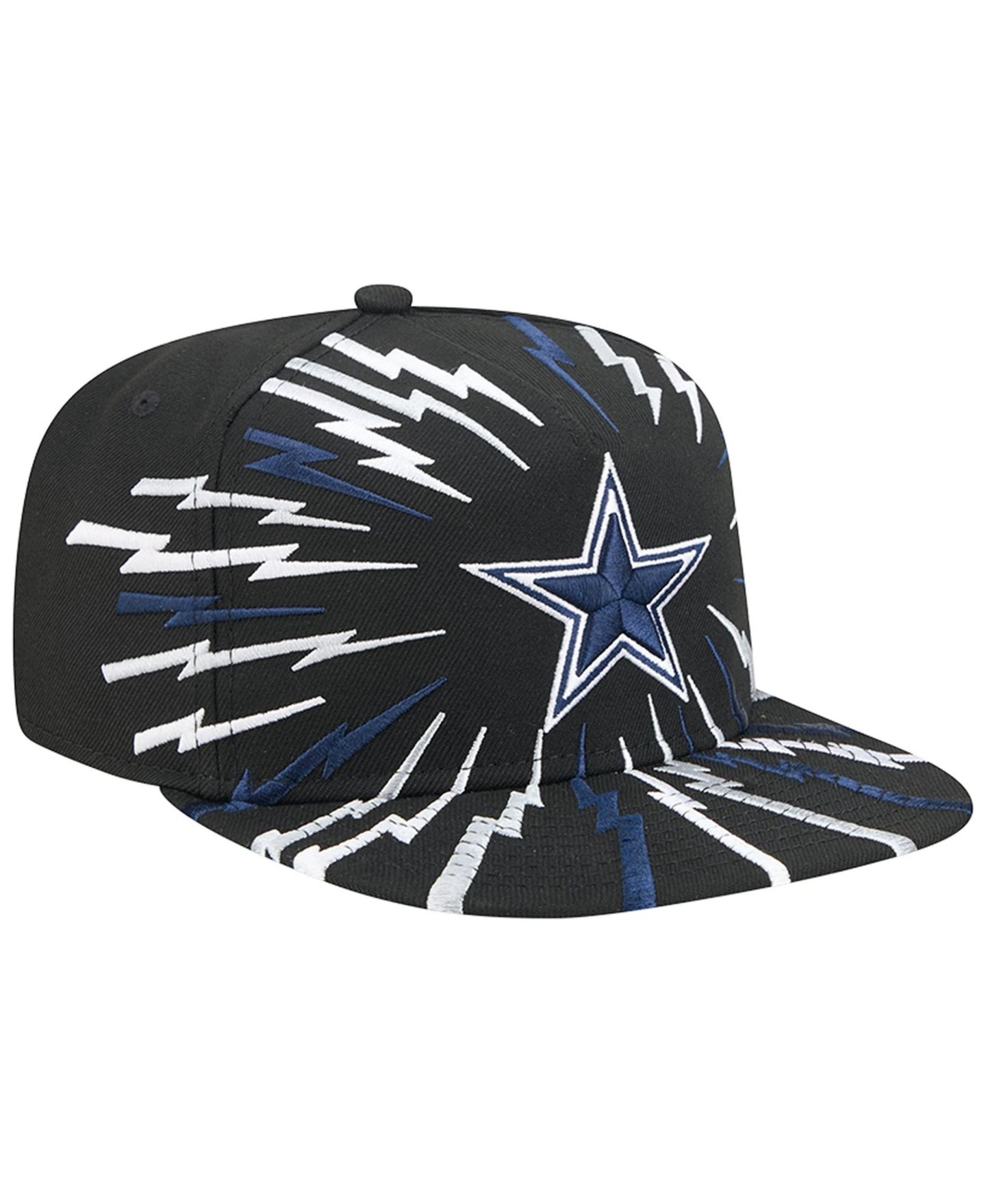 Мужская кепка New Era Black Dallas Cowboys Bolt A-Frame 9FIFTY Snapback Hat — фото 3