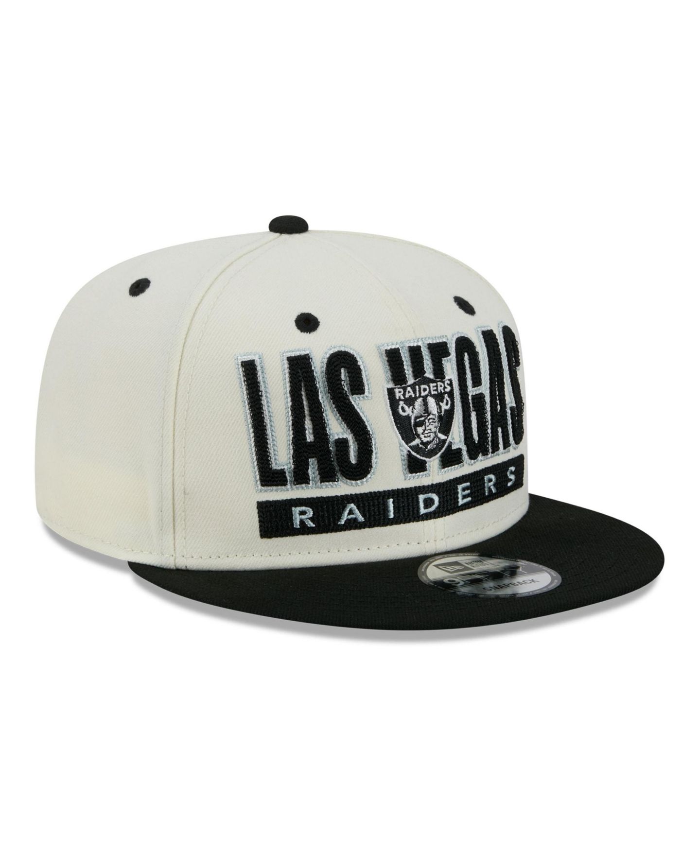 Мужская кепка New Era Cream/Black Las Vegas Raiders Classic 9FIFTY Snapback Hat — фото 3