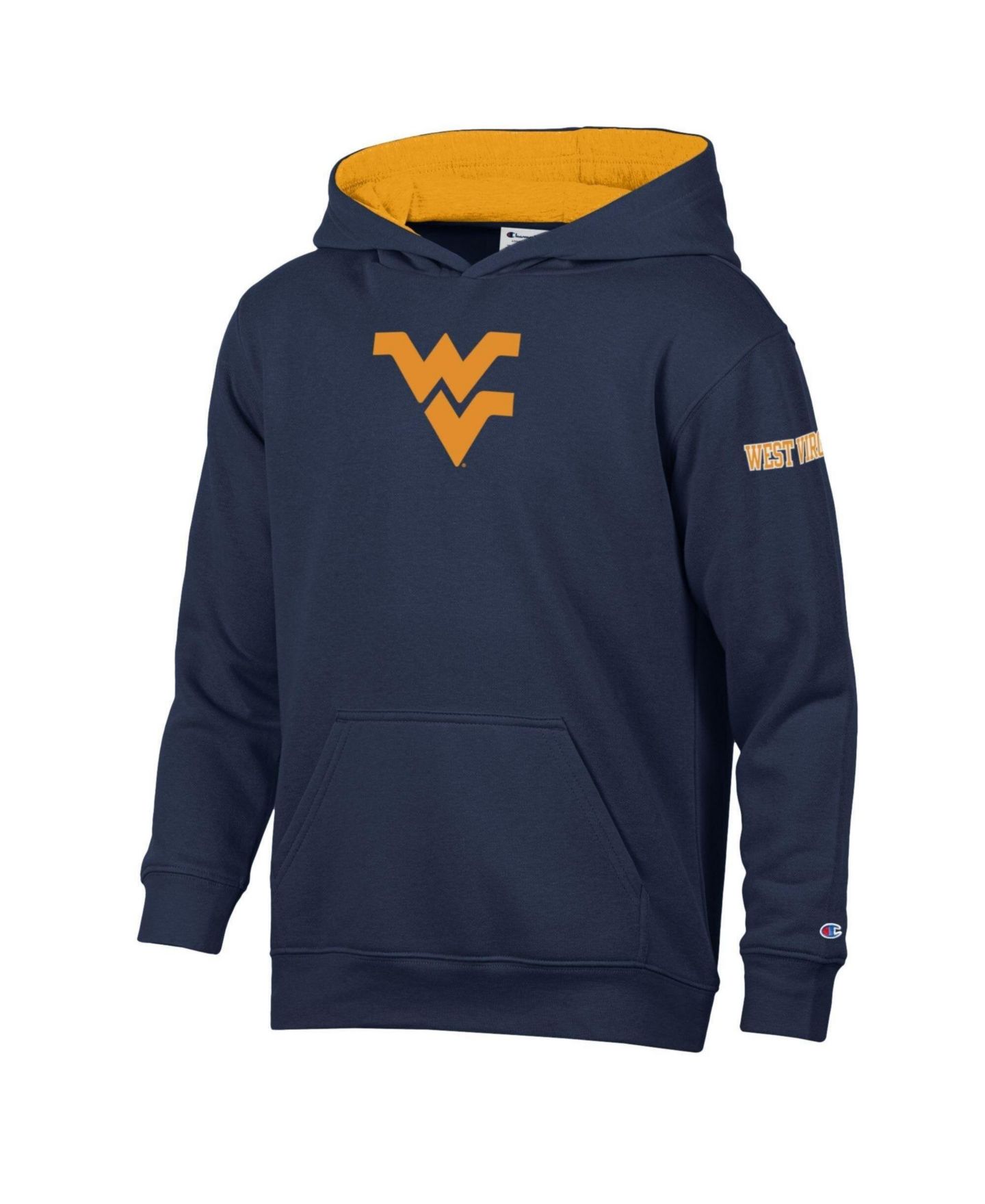 Детское флисовое худи Champion Navy West Virginia Mountaineers — фото 2