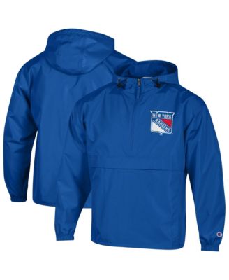 Men's  Blue New York Rangers Packable Windbreaker Half-Zip Jacket