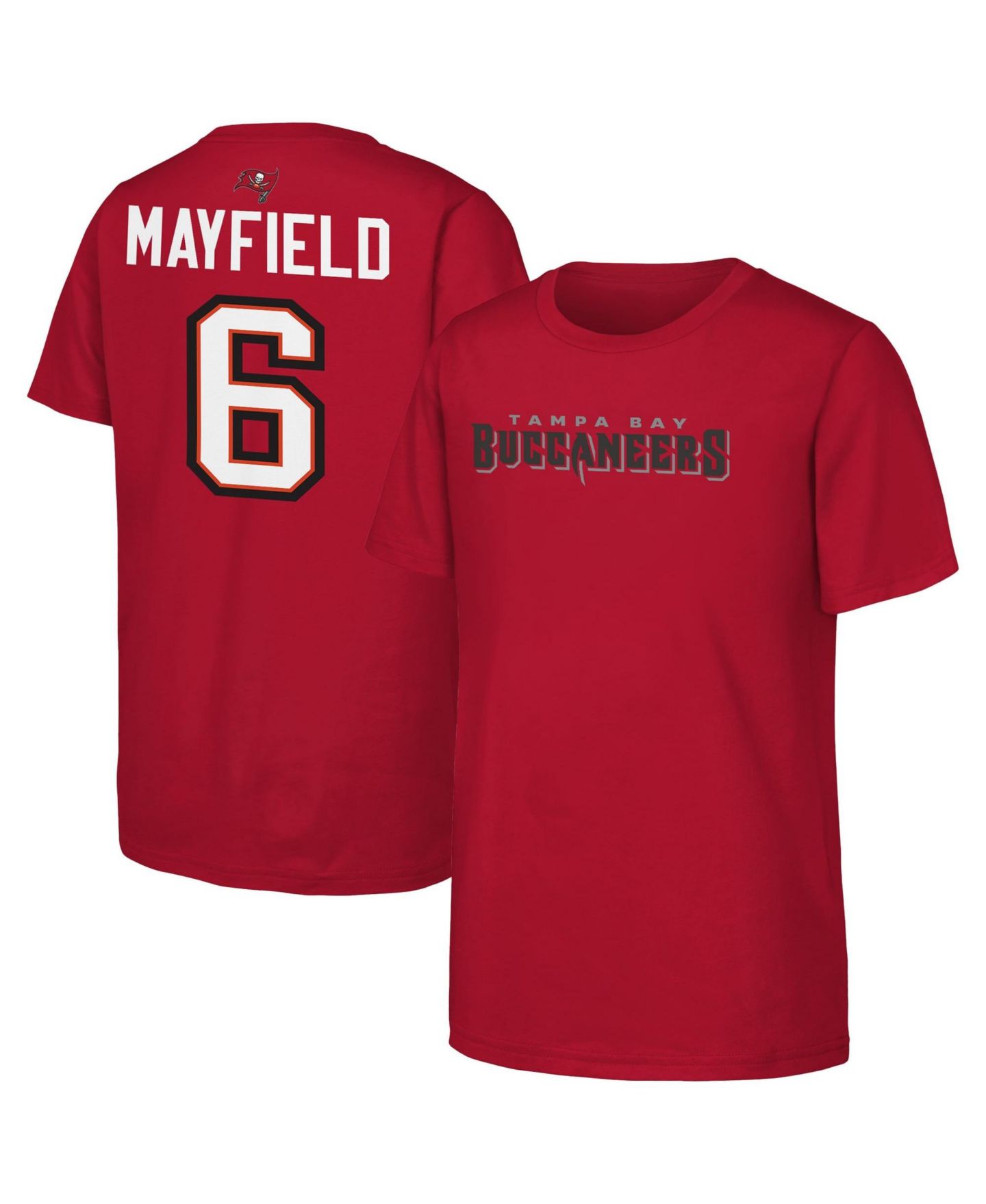 Детская футболка Outerstuff Baker Mayfield Red Tampa Bay Buccaneers Name & Number — фото 1