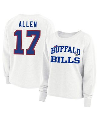 Women's Josh Allen White Buffalo Bills Plus Size Oversized Name & Number Sweatshirt