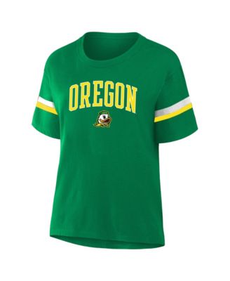 Women's  Green Oregon Ducks Stripe Plus Size T-Shirt