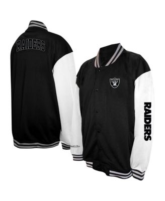 Men's  Black Las Vegas Raiders Big & Tall Full-Snap Varsity Jacket