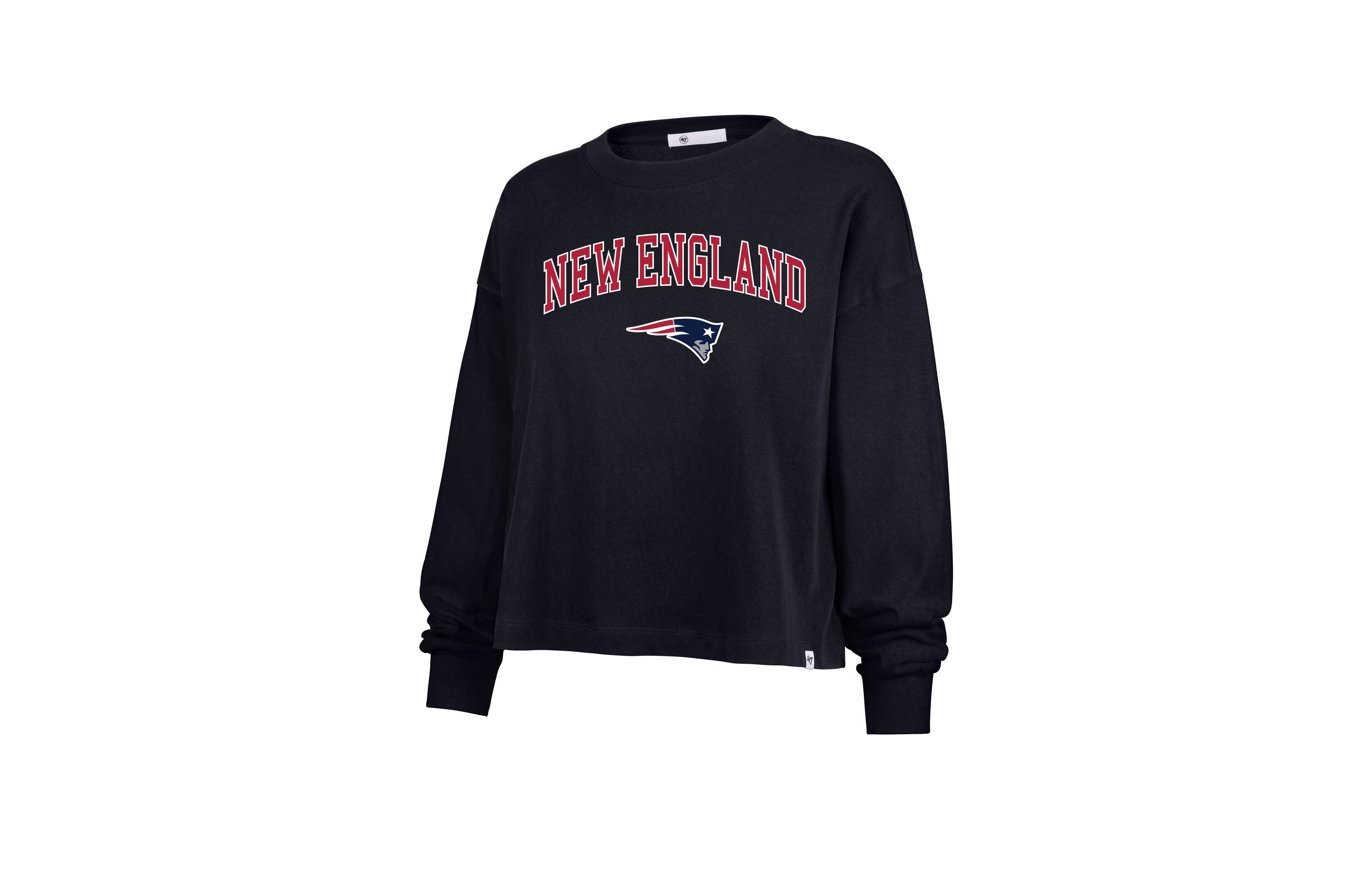 '47 Brand Women's Plus Size New England Patriots Sydney Arch Crew Neck Long-Sleeve T-Shirt