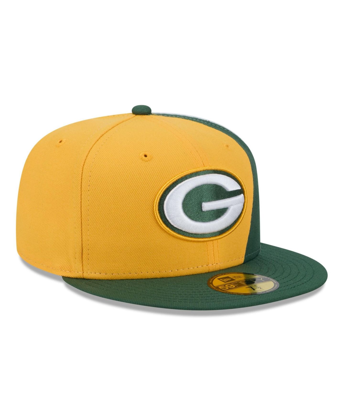 Мужская кепка New Era Gold/Green Green Bay Packers Shock 59FIFTY Fitted Hat — фото 3