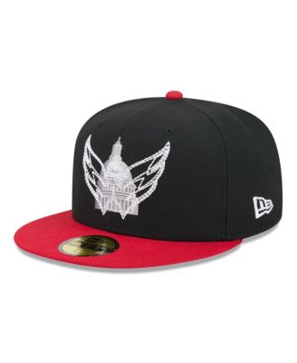 Men's Black/Red Washington Capitals City Icon Stitched Overlay 59FIFTY Fitted Hat